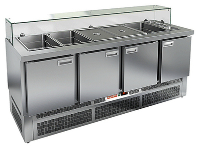 Стол для салатов HICOLD SLE3-1111GN низкое стекло
