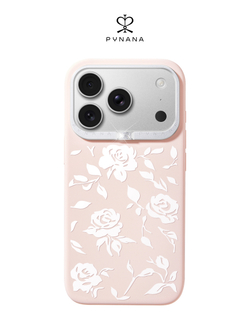 Чехол для iPhone 17 Pro корунд розовый с розами