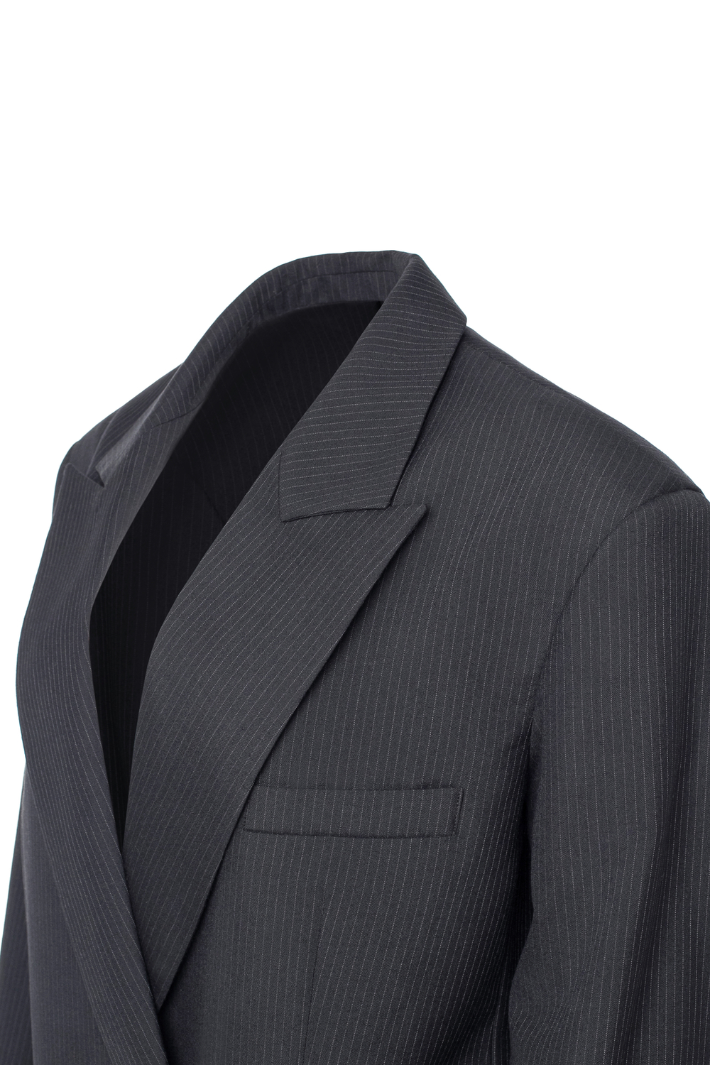 “Striped wool jacket” Двубортный жакет из шерсти.