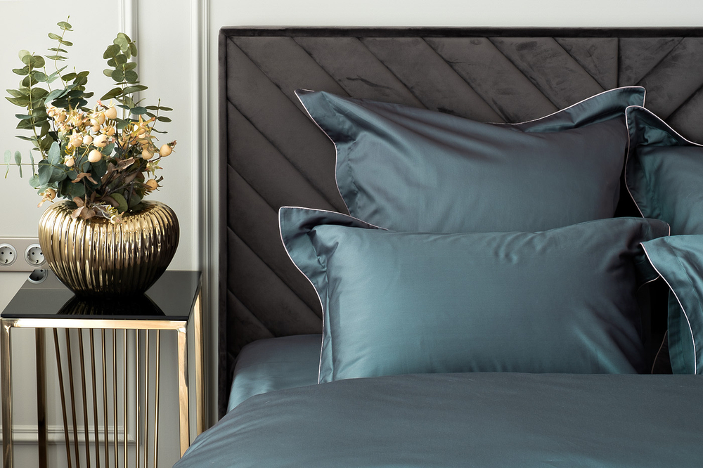 Простыня на резинке 160x200x30 Garda Decor зеленая
