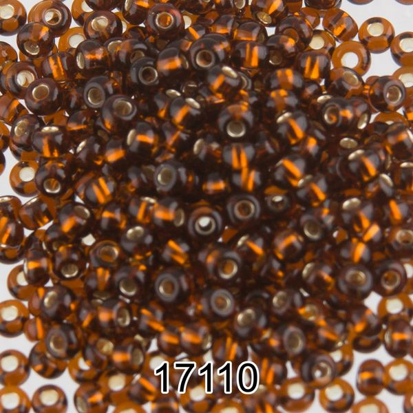 Бисер Preciosa 10/0 (2.3 мм), 500 г, 17110 (Ф195) т.янтарный