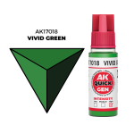 AK Interactive Vivid Green Quick Gen - контрастная акриловая краска, 18 мл
