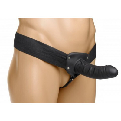 Полый страпон Erection Assist, черный, 15,2 см