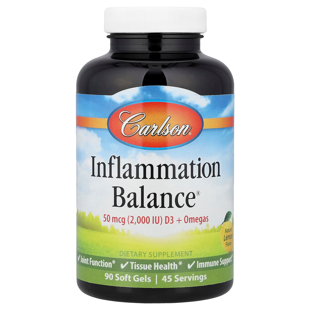 Carlson, Inflamutation Balance®, натуральный лимон, 90 мягких таблеток