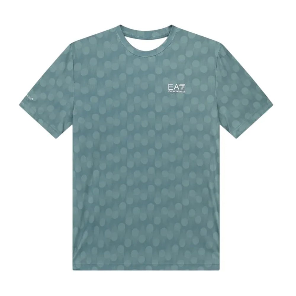 Мужская теннисная футболка EA7 Man Jersey - green dots
