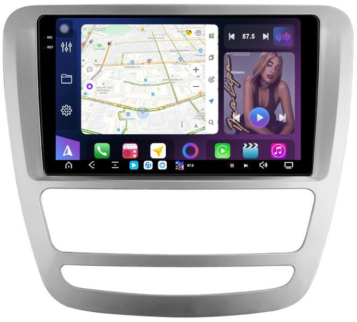Магнитола для Sollers ST6 (взамен монохром экрана), JAC T6 - FarCar S500-TS20 монитор 9.5" 2K QLED на Android 14, Быстрейшая, CarPlay, 4G SIM-слот