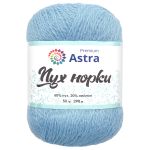 Пряжа Astra Premium (Астра Премиум) Пух норки / уп.1 мот. по 50 г, 290 м, 068 голубой