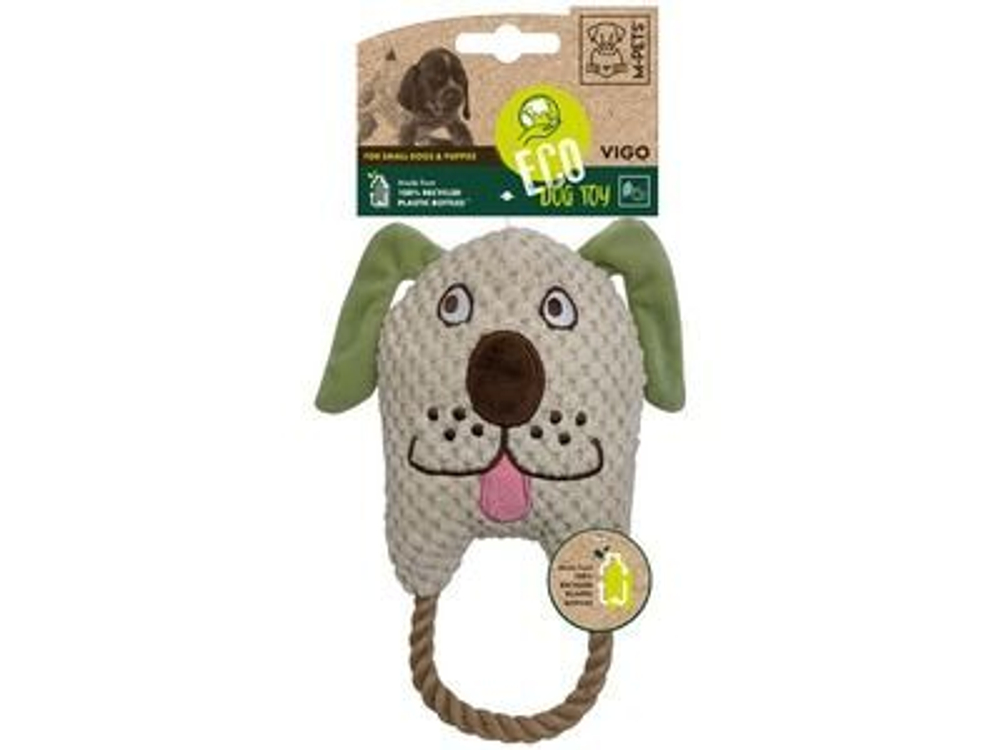 M-PETS Игрушка мягкая для собак Собачка Виго с канатом, 23 см