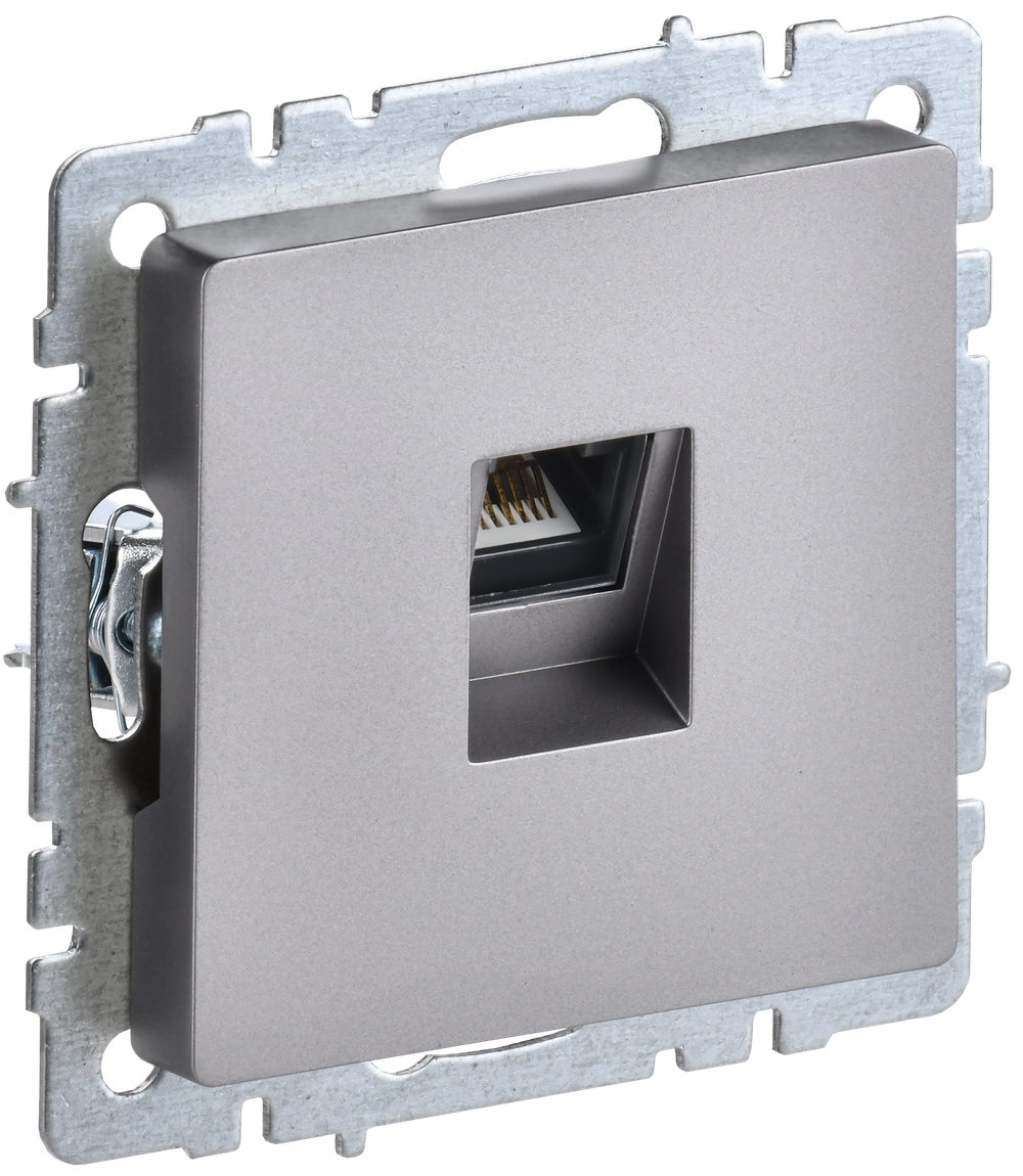 BRITE Розетка компьютерная RJ45 кат.5E РК10-БрС сталь IEK
