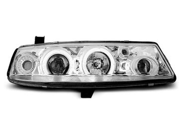 Передние фары Opel Calibra angel eyes chrome