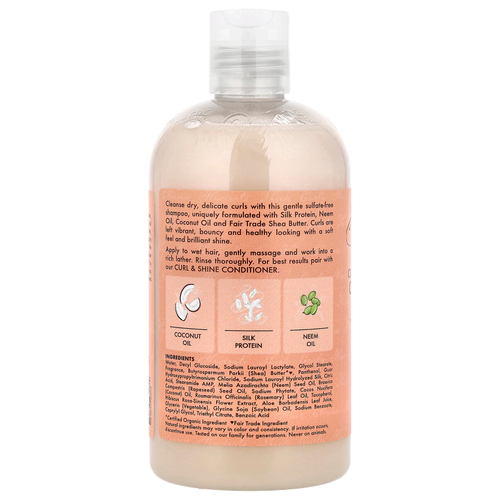 SheaMoisture, шампунь для придания блеска кучерявым волосам, кокос и гибискус, для густых кучерявых волос, 384 мл (13 жидк. унций)