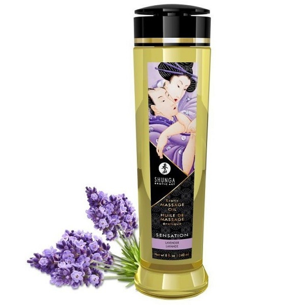 Массажное масло с ароматом лаванды Shunga Sensation