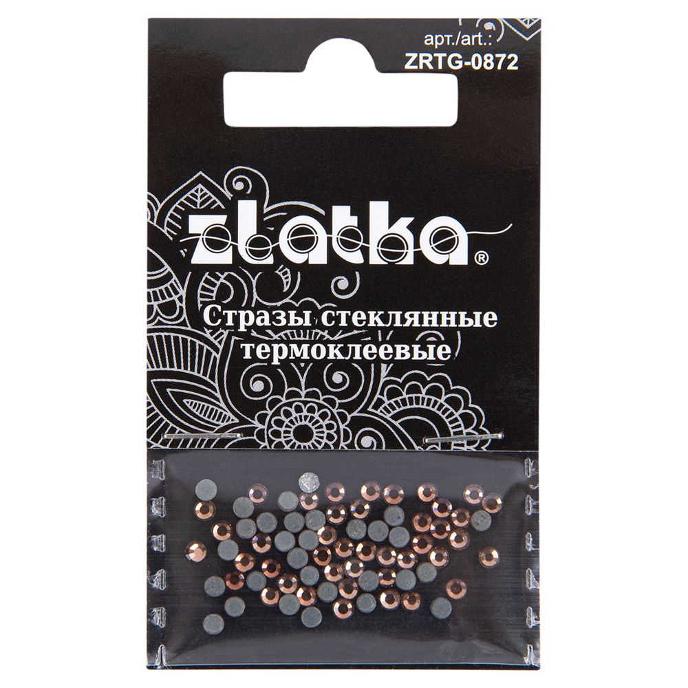 Стразы клеевые стекло 2.4 мм, 360 шт, SS08 №17 св.коричневый (Smoked Topaz), Zlatka ZRTG-0872