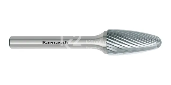 Борфреза твердосплавная Karnasch форма F, 3х8х3х38 мм, насечка HP-2, без покрытия, арт. 11.3050-015