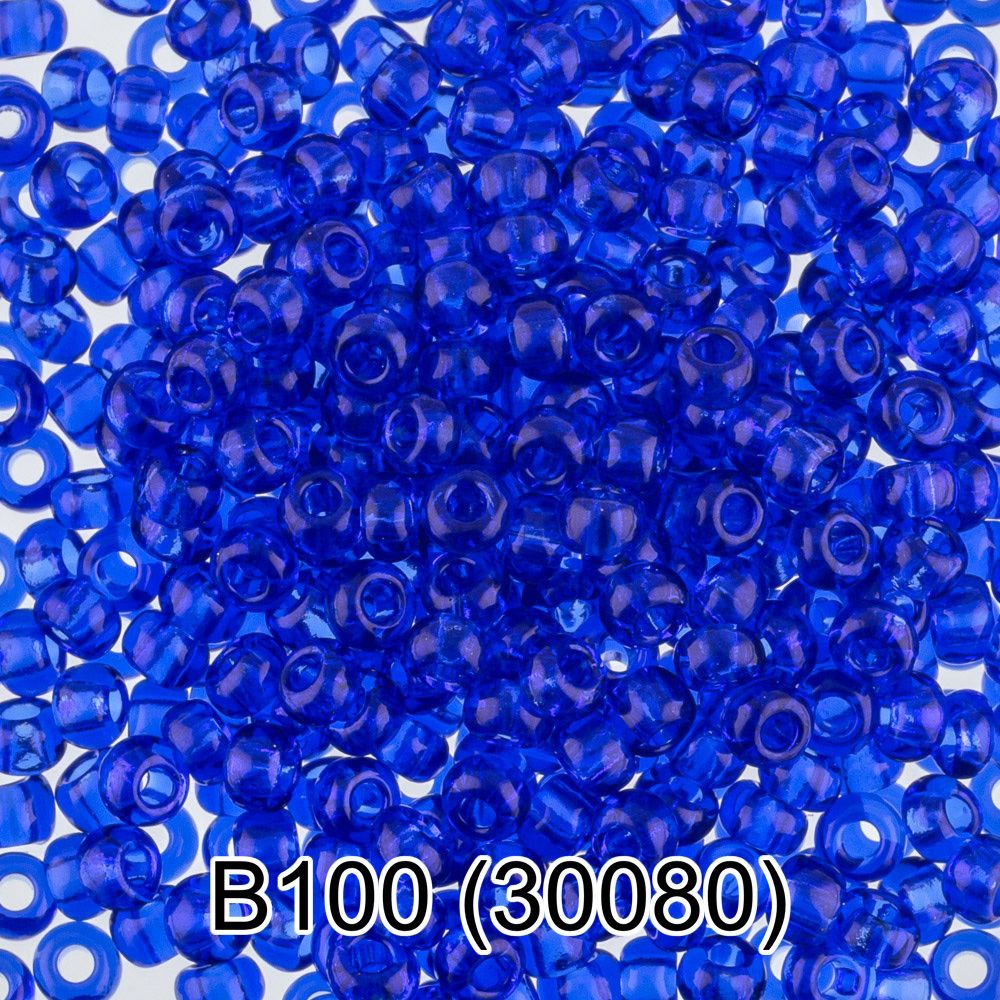 Бисер Gamma 10/0 (2.3 мм), 50 г (10х5 г), 1-й сорт B100 васильковый, 30080, круглый 2