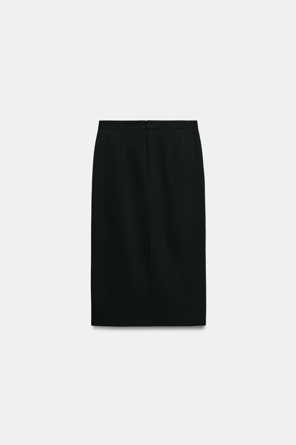 ZARA ЮБКА МИДИ С РАЗРЕЗОМ, ЧЕРНЫЙ