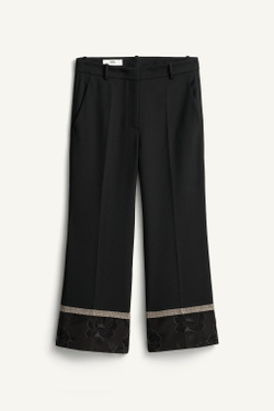 ZARA ЖАККАРДОВЫЕ БРЮКИ КОНТРАСТНОГО ЦВЕТА — LIMITED EDITION, ЧЕРНЫЙ