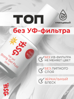 BSG Завершающий топ для ногтей Strong No UV глянцевый, БЕЗ УФ-фильтра, без липкого слоя (20 мл)
