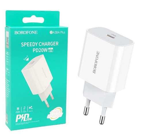 Сетевое зар. устр. Borofone BA38A Plus 1C 20W белое