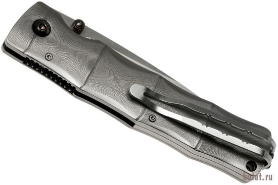 Складной нож Mcusta Shinra Maxima Takeri c клинком из стали SPG2 San Mai, рукоять Damascus