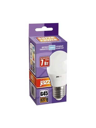 Лампа светодиодная PLED-SP 7Вт G45 шар 5000К холод. бел. E27 540лм 230В JazzWay 1027887-2