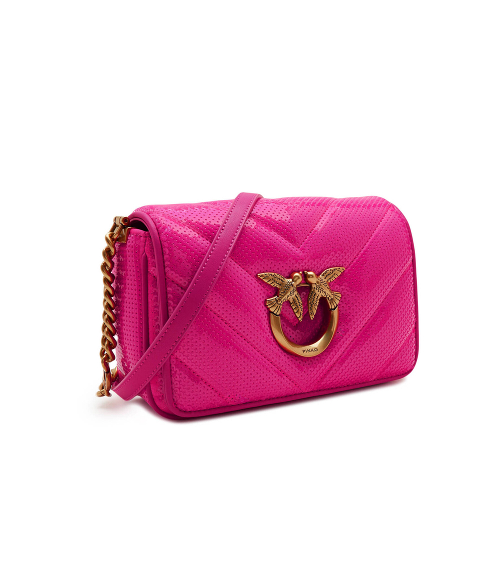 Кожаная сумка-мессенджер LOVE CLICK MINI Pinko - розовый(100067 A17J)