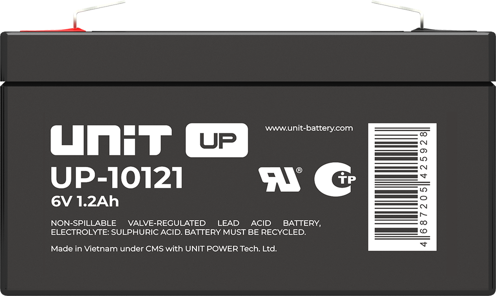 Аккумулятор UNIT UP-10121 ( 1,2Ач / 6В ) AGM