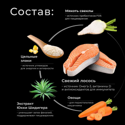 Корм сухой для взрослых собак породы Итальянский грейхаунд, с лососем, 2,5 кг, QUATTRO