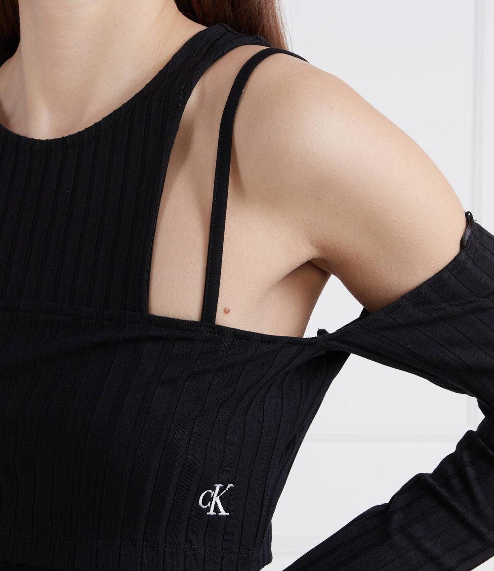 Платье RIB DOUBLE LAYER CALVIN KLEIN JEANS - черный(J20J220746)