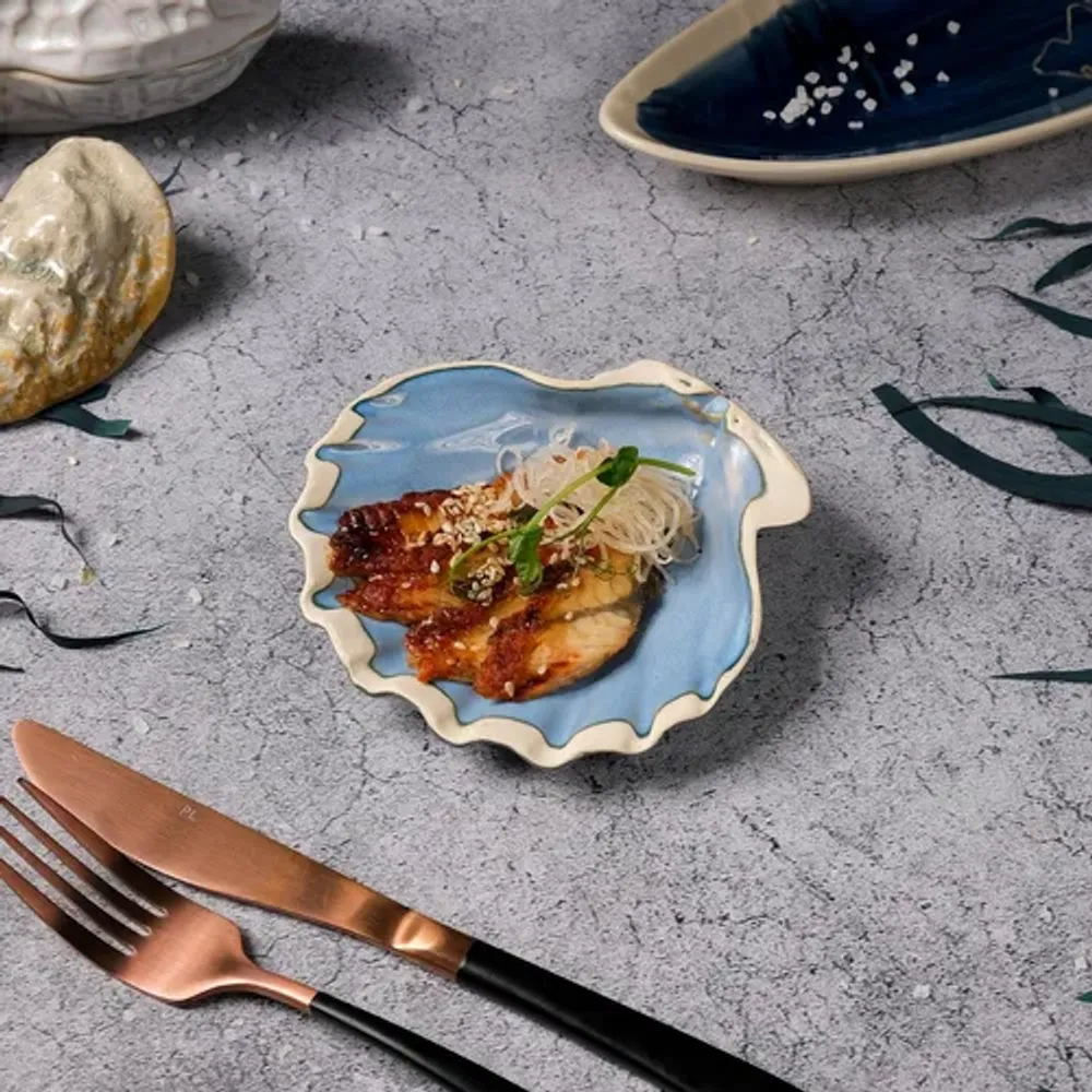 Блюдо для подачи 13*12,5 см h3 см емкость для закусок Shell Northern Blue Frutti di Mare P.L. [1]
