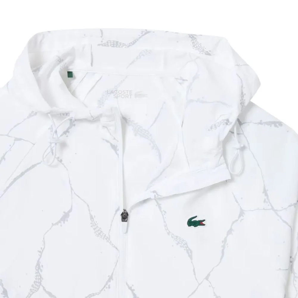 Куртка теннисная Lacoste Reflective Crocodile Print - white