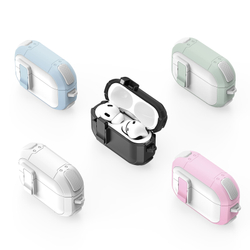 Усиленный чехол черного цвета от Dux Ducis для наушников AirPods Pro 2, серия PECP Series Case, в комплекте с карабином