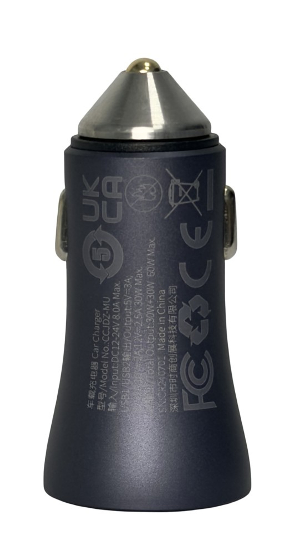 Автомобильное заряд. устр. Baseus Golden Contactor Max Dual Fast Charger 2USB 60W CGJM000013 серое
