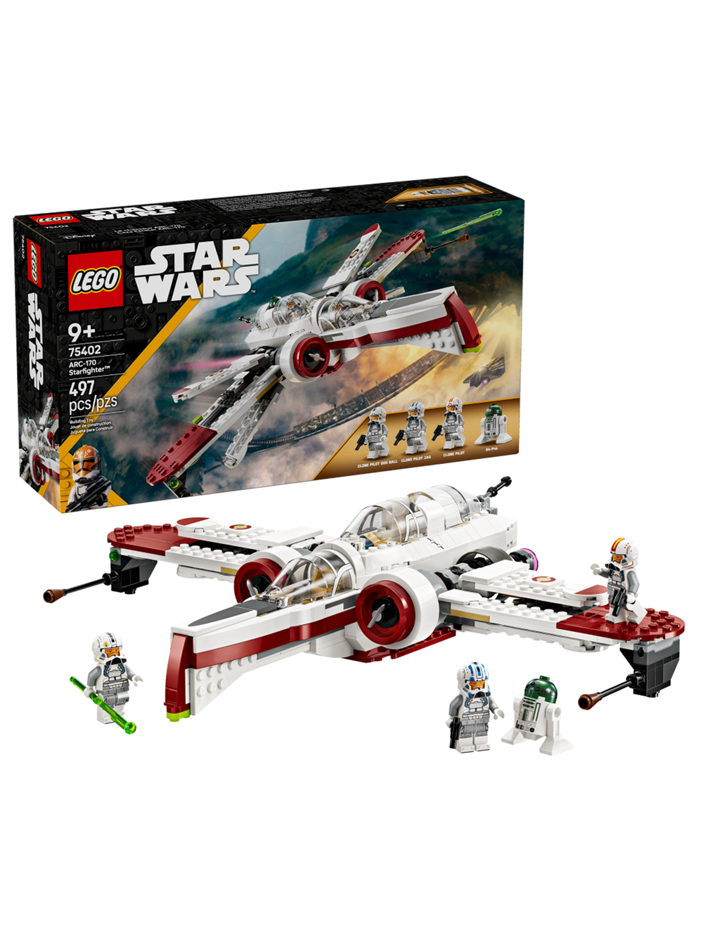 Конструктор Лего Звёздные войны Истребитель ARC-170 | LEGO Star Wars Starfighter 75402, 497 деталей (9+)