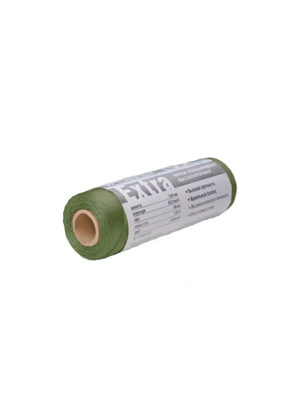 Нитки капроновые Петроканат Extra, 100 г. 93,5tex*3 (0,80 мм) оливковый, 320м