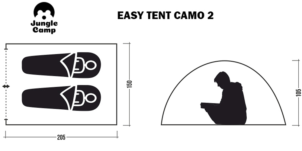 Палатка  Jungle Camp Easy Tent Camo 2  [70862]