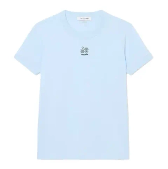 Женская теннисная футболка Lacoste Embroidery Accent Jersey - sugared blue