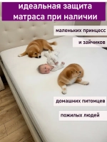 Наматрасник 160х200 непромокаемый махровый на резинке