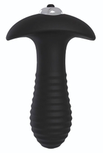 Черный анальный вибромассажер Single Speed Spiral Plug - 11 см. (Цвет: черный)