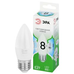 Лампа светодиодная ЭРА GREEN LINE LED B35-8W-840-E27 GL 8Вт свеча яркий белый свет E27 | Лампы cветодиодные Свеча (B/C)