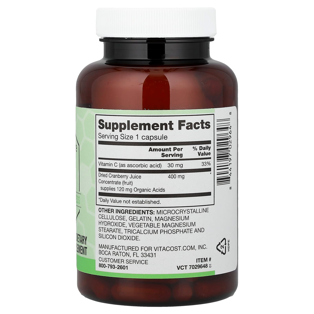 Vitacost, Cranberry Juice Concentrate with Vitamin C, 120 Capsules