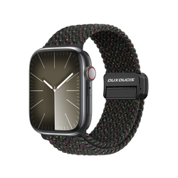 Эластичный ремешок черного цвета (Black Unity) от Dux Ducis для смарт часов Apple Watch размером 38, 40, 41 и 42MM, серия Strap (Mixture Pro Series)