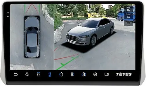 Магнитола для Mitsubishi Xpander, Xpander Cross (рамка под 10") - Teyes CC3-2K-360 на Android 10, Быстрая, 2K QLED, CarPlay, 4G SIM-слот, 4 камеры в комплекте