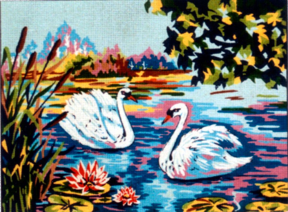 Рисунок для вышивания Soulos (канва жесткая), Лебеди, 50х40 см