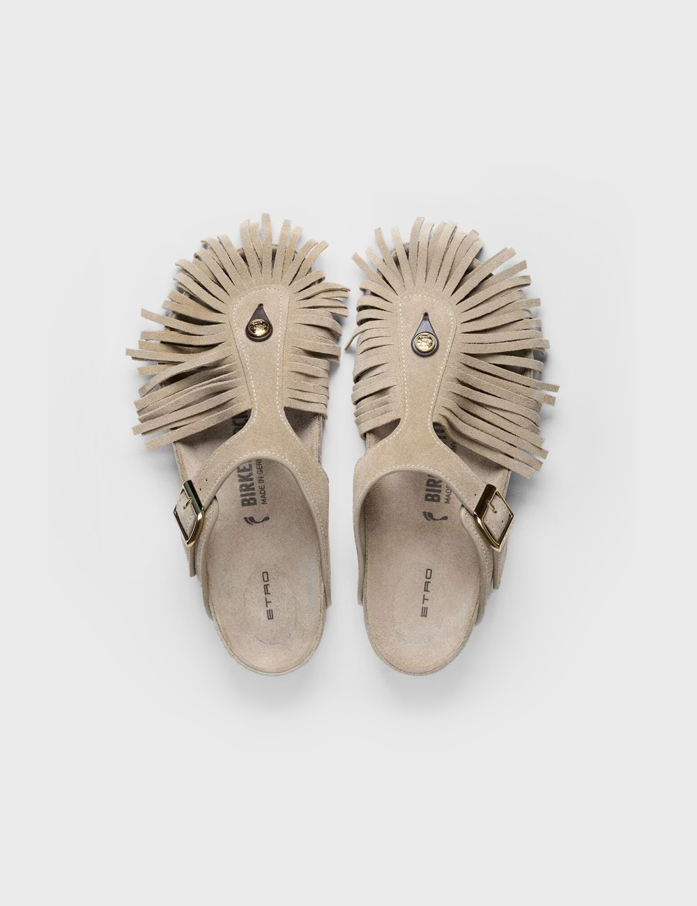 ETRO x Birkenstock 1774 Gizeh Fringes "Taupe"