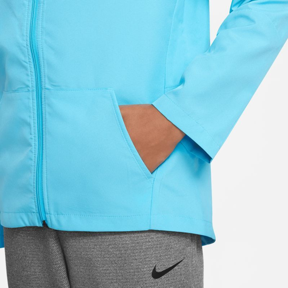 Кофта для мальчика теннисная Nike Dri-Fit Woven Training Jacket - baltic blue/baltic blue/white