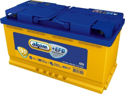 Аккумулятор АКОМ EFB 90 А/ч обратный R+ 353x175x190 L5 EN 840 А