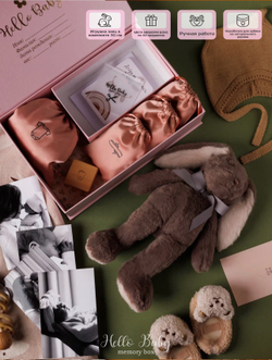 "Привет Малыш"-коробочка воспоминаний о малыше розовый "Игрушка Зайка"
