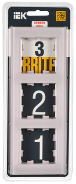 BRITE Рамка 3-местная РУ-3-2-Бр стекло розовый матовый IEK