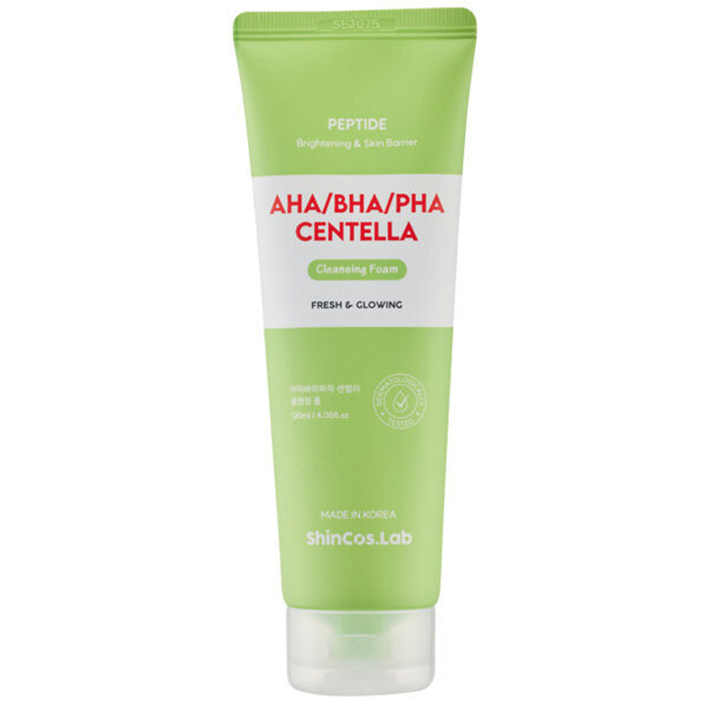 Очищающая пенка для проблемной кожи с центеллой и кислотами ShinCos.Lab AHA/BHA/PHA Centella Cleansing Foam, 120мл